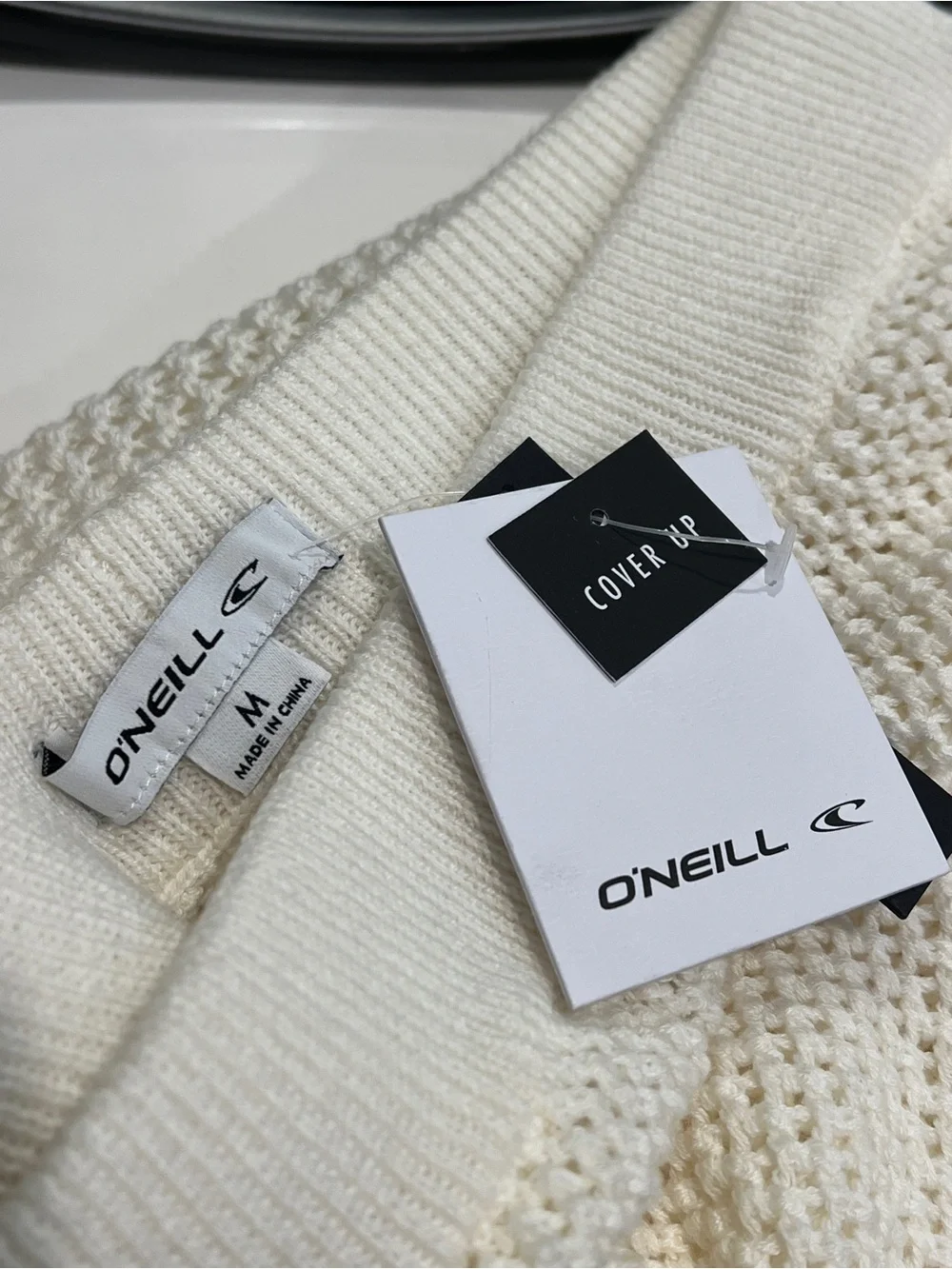 O’Neill Cream Open Knit Midi Cover Up Skirt NWT Size M